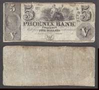 Obsolete $5 18XX Phoenix Bank Columbus GA, Remainder. Circulated