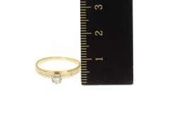 14K Yellow Gold Retro Diamond Solitaire Classic Promise Ring
