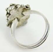 Vintage Sterling Silver Malachite Ring, Size 6.5