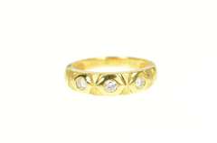 18K Yellow Gold 0.22 Ctw Diamond Geometric Wedding Band Ring