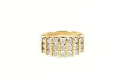 10K Yellow Gold Ctw Diamond Graduated Statement Band Ring