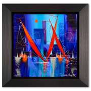 Natalia Sinkovsky, Framed Hand Signed Original Painting on Canvas with Letter Authenticity.