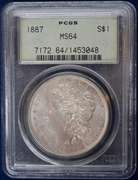 1887 Morgan Silver Dollar PCGS MS64 Alligator Eye VAM-12