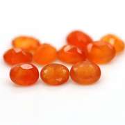 Vivid orange 12.24ct untreated oval cut Carnelian set