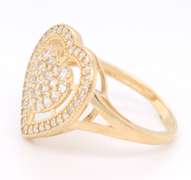 Fantastic Yellow Gold Heart Shaped Ring