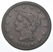 1842 Braided Hair Large Cent - N.1 - SD