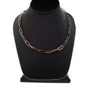 Rich 14kt rose gold cable chain necklace