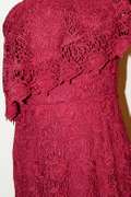 Stylish One Side Shoulder Burgundy Dress