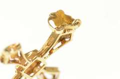18K Yellow Gold Art Deco Ornate Cross Christian Classic Symbol Pendant
