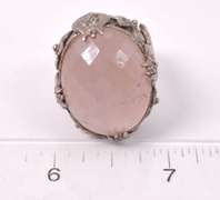 Ravishing 11.78CTS Rose Quartz Ring in Sterling Silver