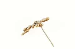 10K Yellow Gold Victorian Ornate Seed Pearl Flower Sun Pendant/Pin