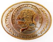 Large North American Hunting Club Belt Buckle