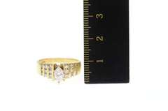 14K Yellow Gold 0.91 Ctw Marquise Diamond Engagement Ring