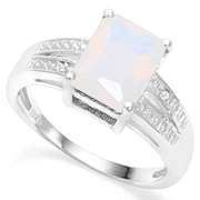 925 STERLING SILVER 1.87 CT CREATED ETHIOPIAN OPAL & DIAMOND COCKTAIL RING