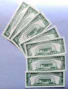 7 Clean Red Seal 1953 US Notes