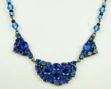 Regal Antique Austrian Blue Crystal Necklace