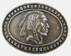 Indian Head Large Belt Buckle