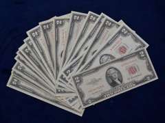 Lot Of 20 $2 Red Seal, Circulated.