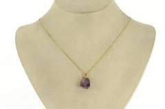 14K Yellow Gold Victorian Carved Fancy Amethyst Intaglio Charm/Pendant
