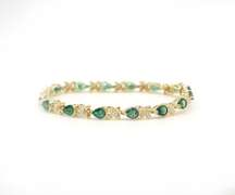 5.08ctw Emerald and Diamond Bracelet in 14k