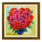 Yana Korobov, Framed Original Acrylic Painting on Canvas, Hand Signed with Letter Authenticity.