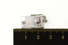 Sterling Silver Ornate Retro Radio Equipment Tech Charm/Pendant