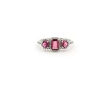Incredible White Gold Tourmaline and Diamond Ring
