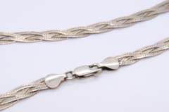 Italian Vintage Sterling Silver Braided Necklace