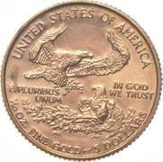 1991 $5 American Gold Eagle - 1/10 Oz. .999 Fine Gold