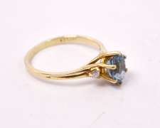 Fabulous Blue Gemstone Ring in 14K Yellow Gold