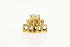 14K Yellow Gold Ornate Opal Decorative Slide Bracelet Charm/Pendant