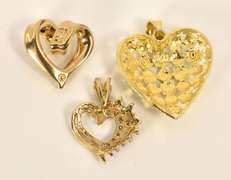 Three Styles of Heart Pendants