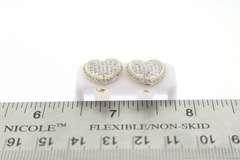 Impressive Diamond Studded Heart Earrings with Beautiful 14k Yellow Gold