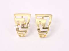 Gorgeous Greek Key Earrings in 14K Yellow Gold