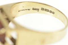 9K Yellow Gold Carnelian Squared Cabochon Squared Statement Ring