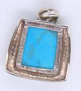 Lot of Vintage Sterling Silver Thailand Turquoise Pendant and Earrings