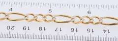 Exceptional Yellow Gold Diamond Cut Figaro Bracelet