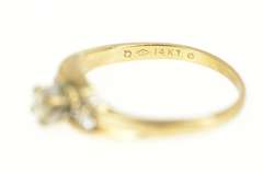 14K Yellow Gold 0.29 Ctw Classic Three Diamond Engagement Ring