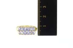 14K Yellow Gold 2.05 Ctw Pear Tanzanite Diamond Accent Band Ring