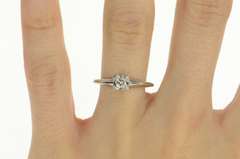 14K White Gold 0.16 Ct 1940's Diamond Solitaire Engagement Ring