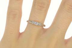14K White Gold 0.22 Ctw Three Diamond Promise Engagement Ring