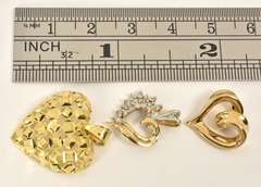 Three Styles of Heart Pendants