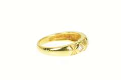 18K Yellow Gold 0.22 Ctw Diamond Geometric Wedding Band Ring