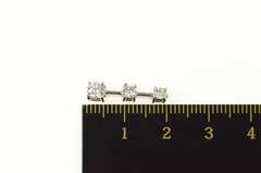 14K White Gold 0.48 Ctw Diamond Tiered Bar Statement Pendant