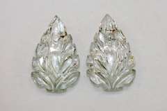 Carved Unheated Aquamarine Pair - 15.58 cts.