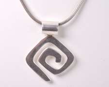 Sterling Silver Spiral Necklace.