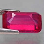 Amazing 3.24ct reddish pink emerald cut Ruby