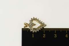14K Yellow Gold Heart Diamond Love Symbol Valentine Pendant