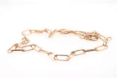 Rich 14kt rose gold cable chain necklace