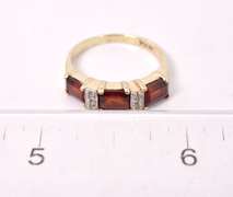 Magnificent Garnet and Diamond Ring in 14K Yellow Gold